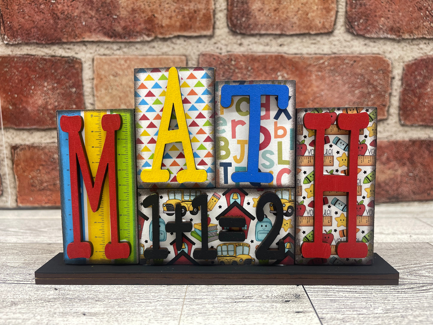 Teacher word stander kits - wood pieces, unpainted wood cutouts, ready for you to paint, scrapbook paper is not included lol