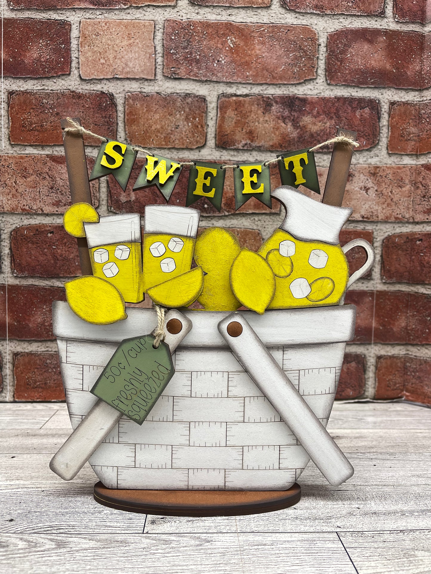 Lemonade Insert for basket - unpainted wooden cutouts, ready for you to paint