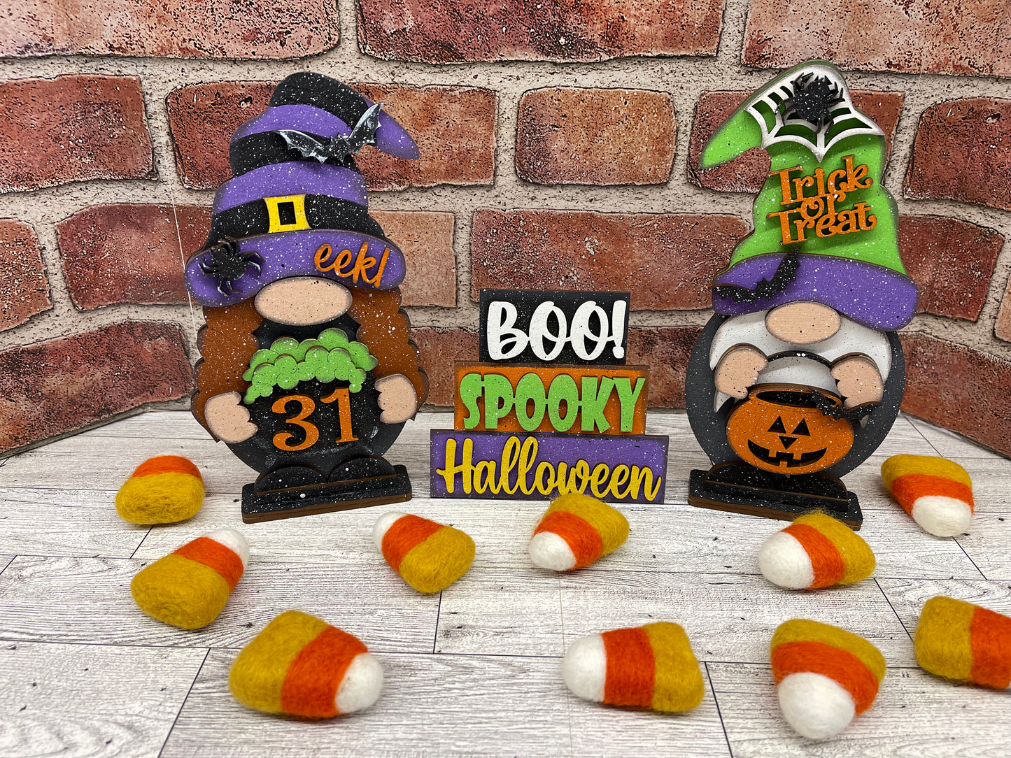 Halloween Boy or Girl Gnome cutout, unpainted wooden cutout - Ready for you to paint