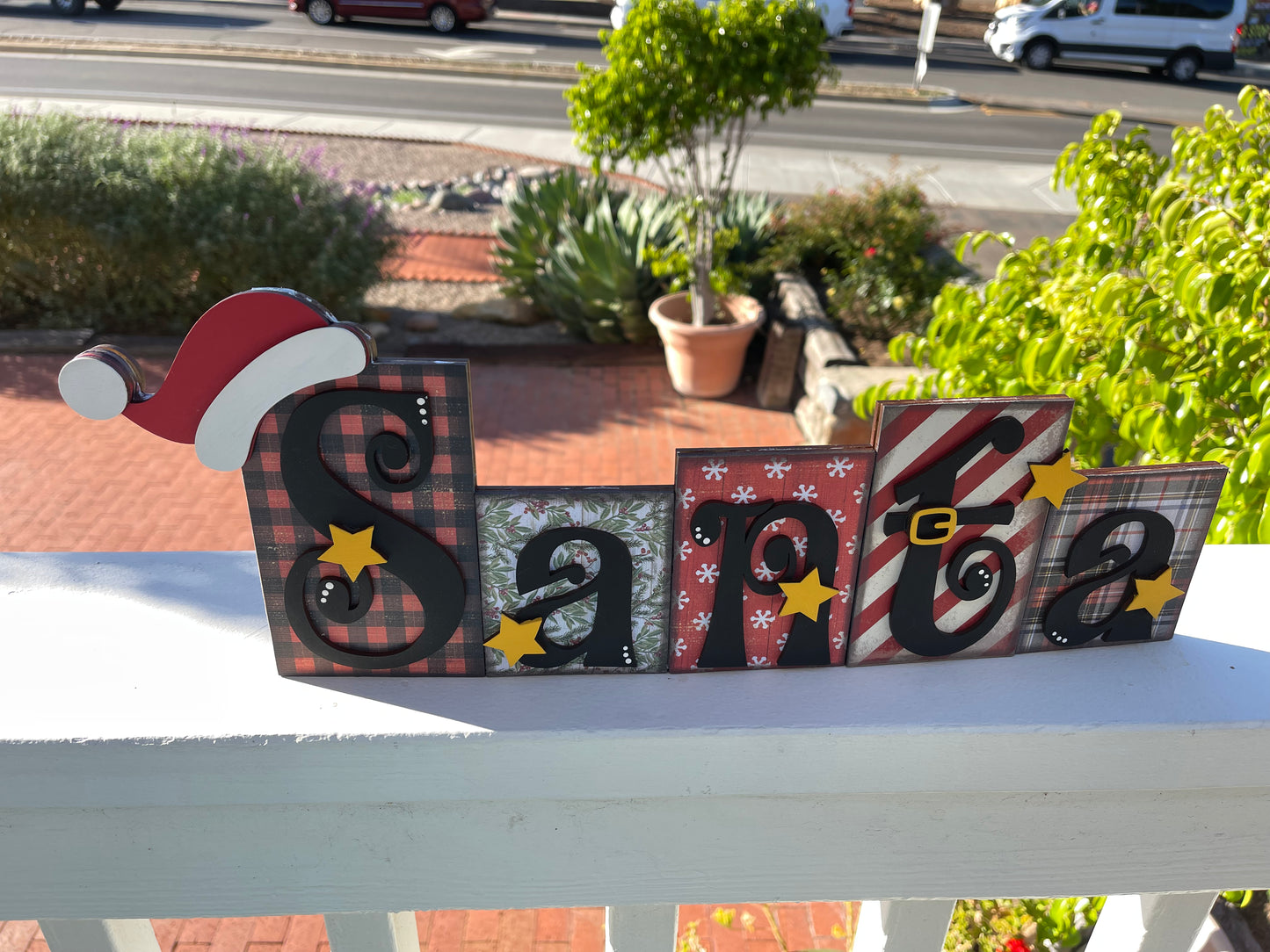 Santa word kit - wood pieces, unpainted wood cutouts, ready for you to paint, scrapbook paper is not included