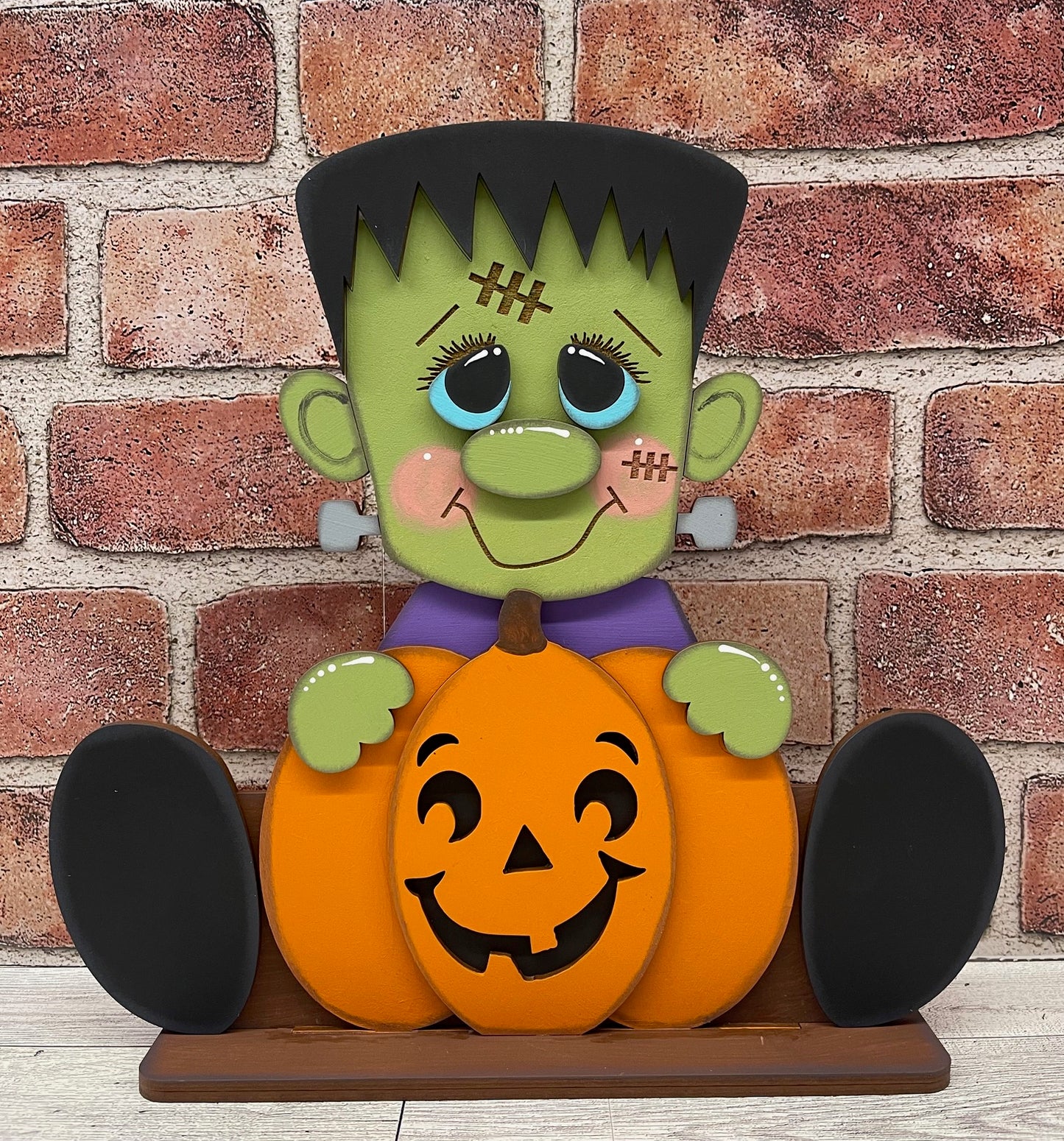Frankenstein with Pumpkins Stander - unpainted cutouts, ready to paint