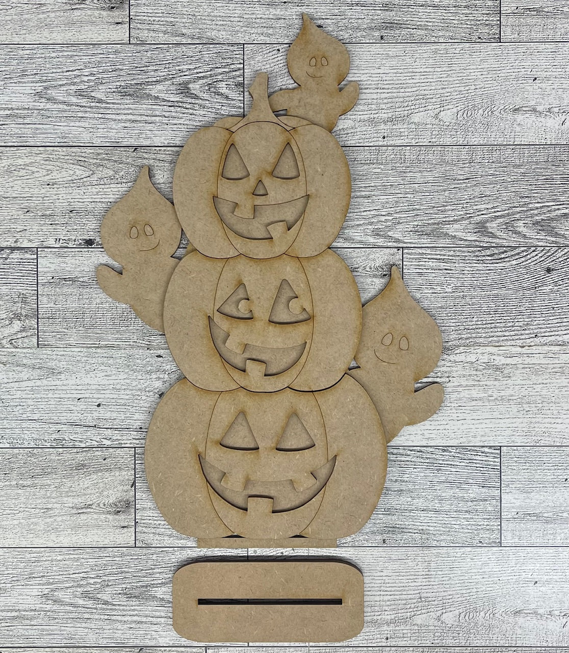Pumpkins with Ghosts Stander - unpainted cutouts, ready to paint