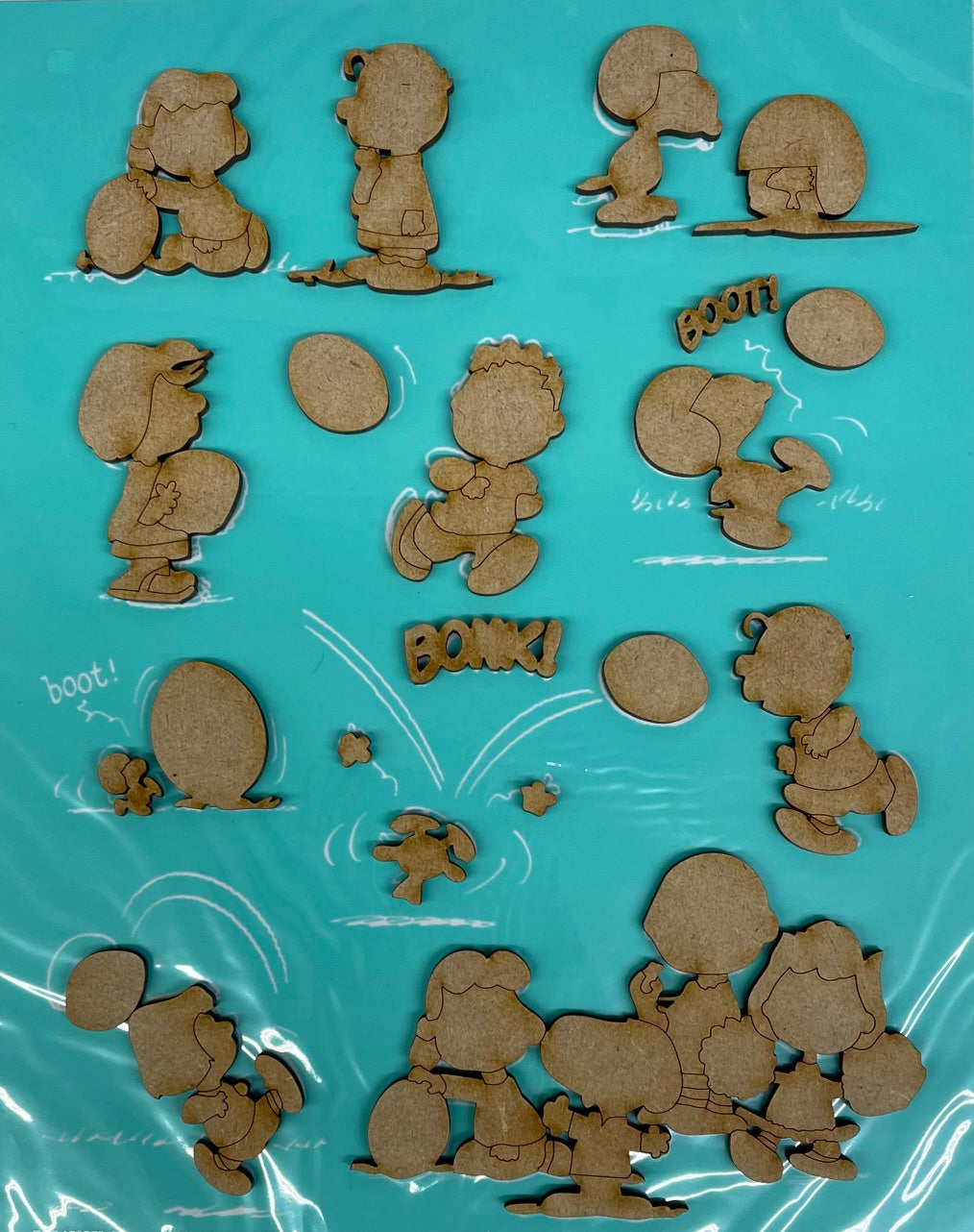 48 piece Cutout Bundle - Autumn Peanuts Collection Cutouts - unpainted wood ready for you to paint