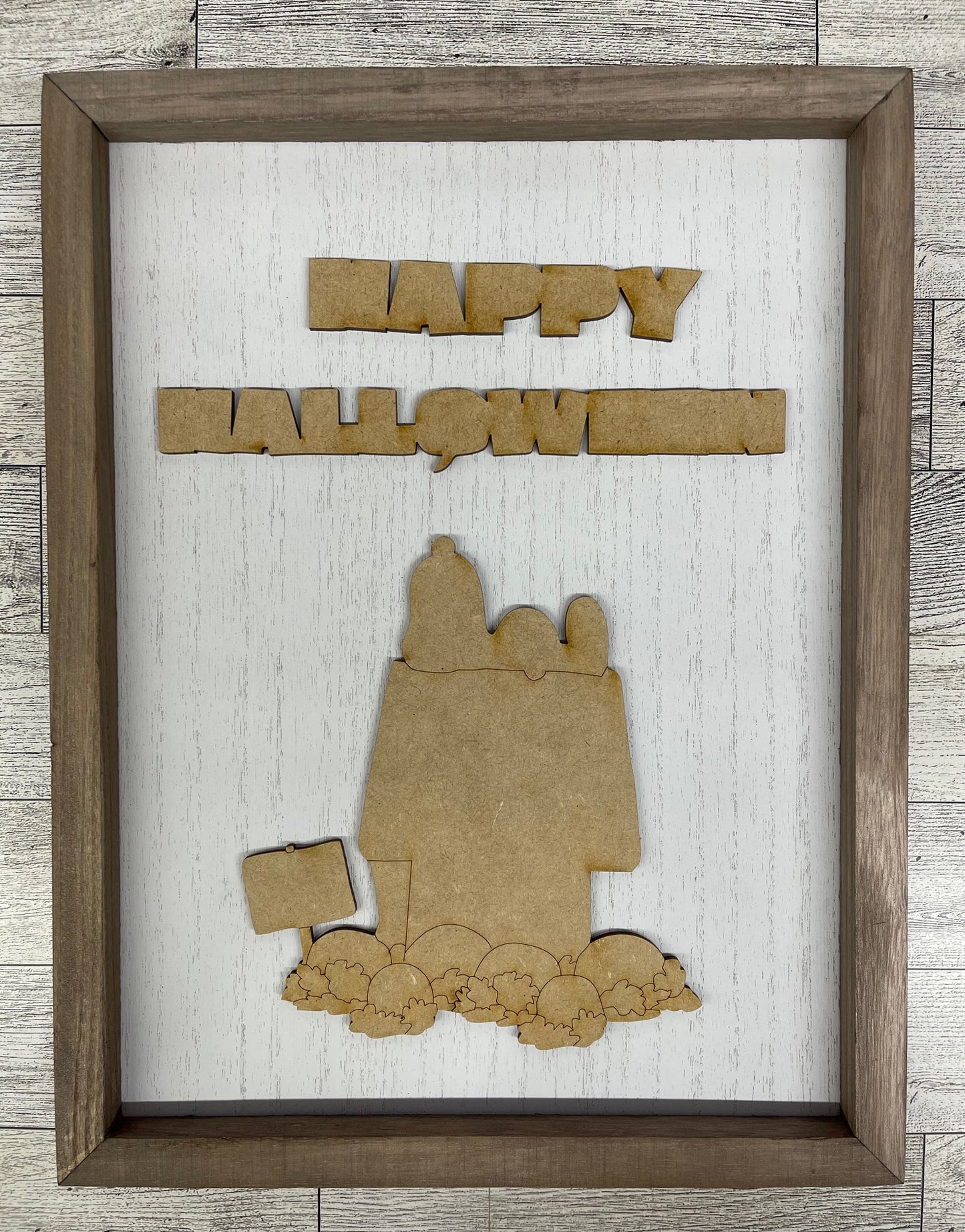 Happy Halloween Snoopy Doghouse - Peanuts Gang Cutout unpainted wood ready for you to paint