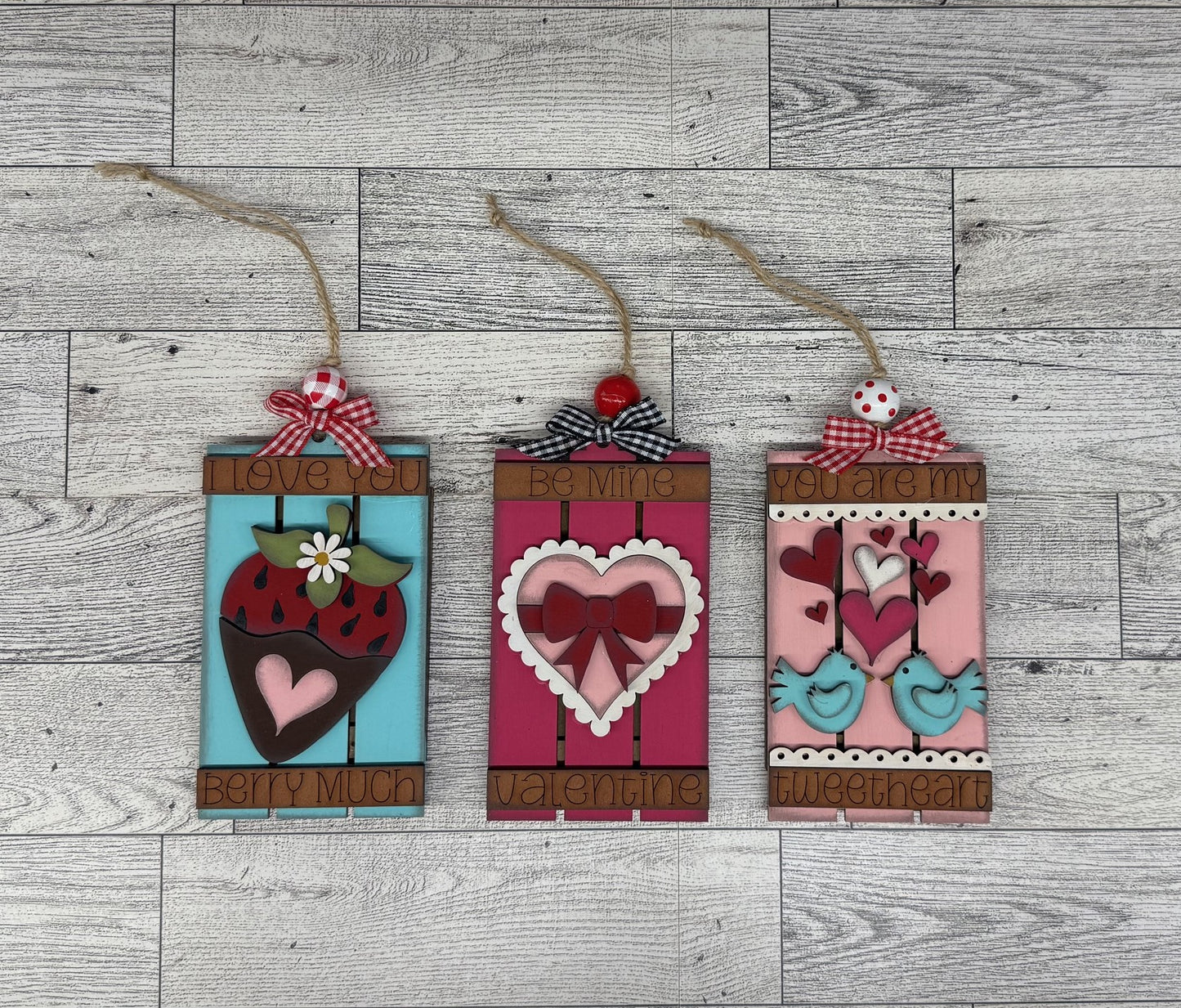 Painted Be Mine Valentines Gift Card Holders, Set of 3