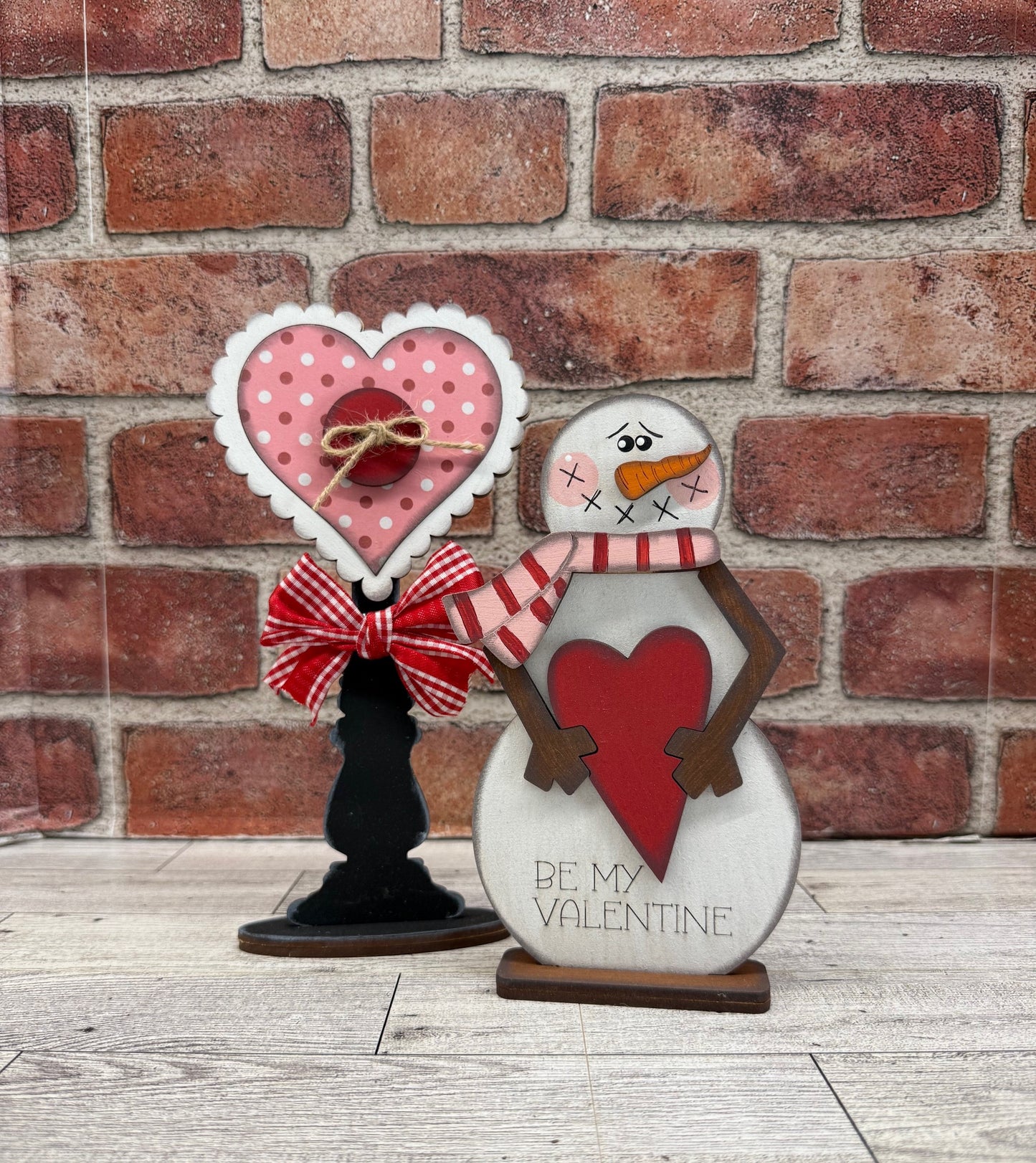 Painted Valentine Heart Pedestal
