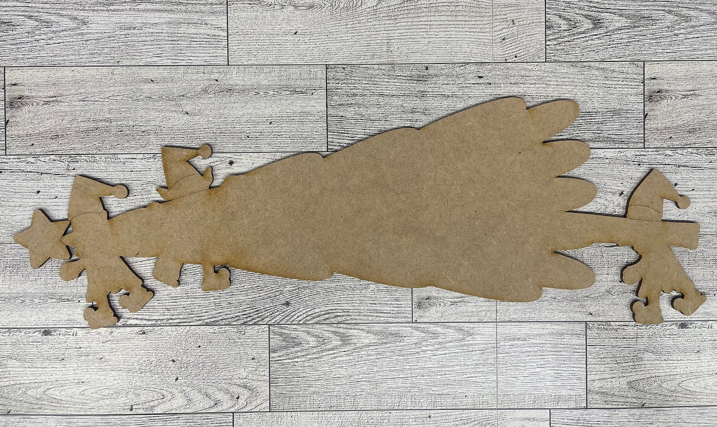 Elf Buddies cutouts - unpainted wooden cutouts, ready for you to paint