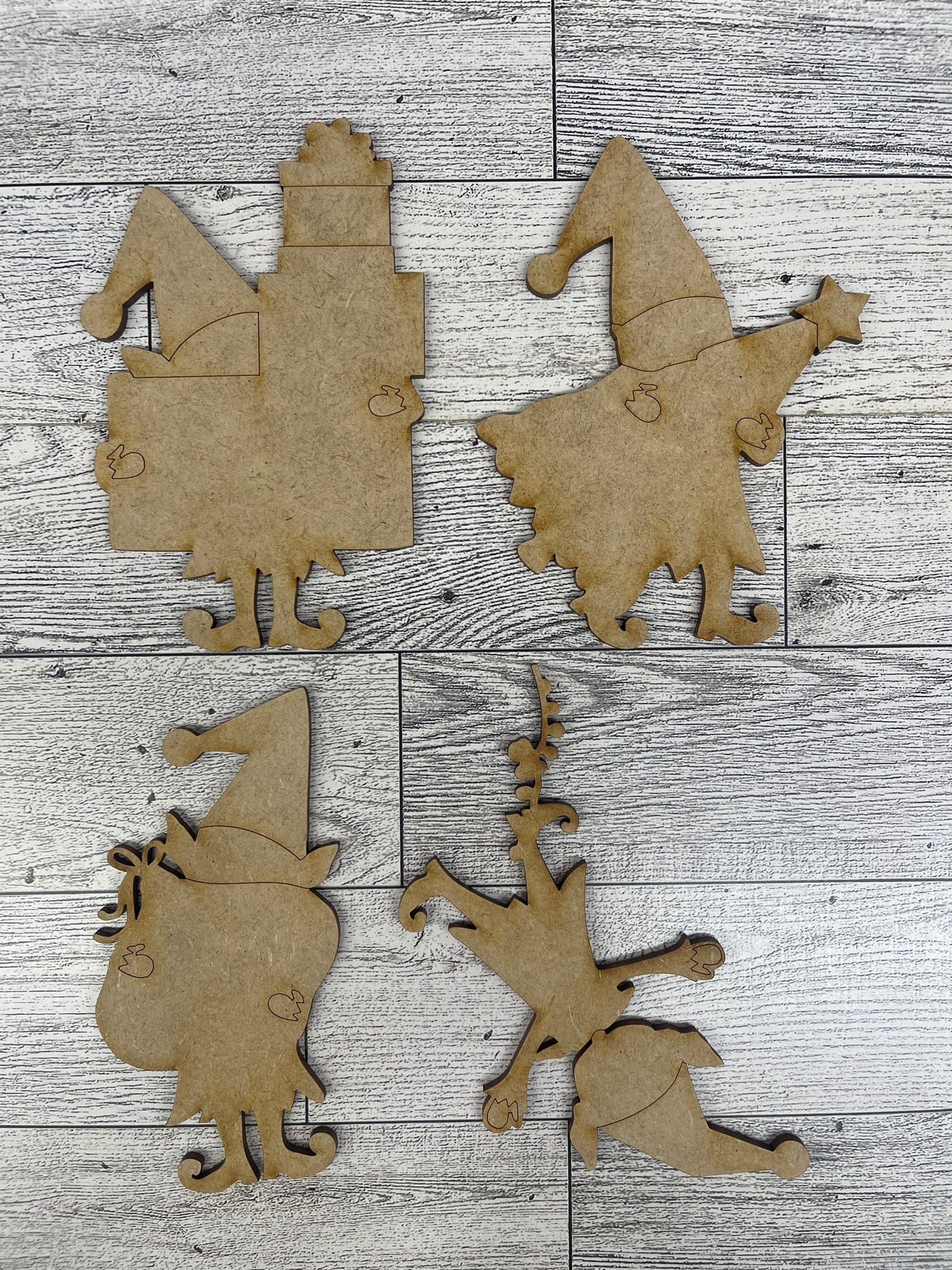 Santa's Elves cutouts - unpainted wooden cutouts, ready for you to paint