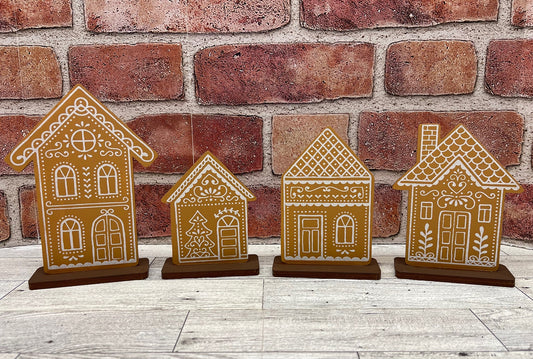 October Club Couture Gingerbread Cutouts - unpainted wooden cutouts, ready for you to paint