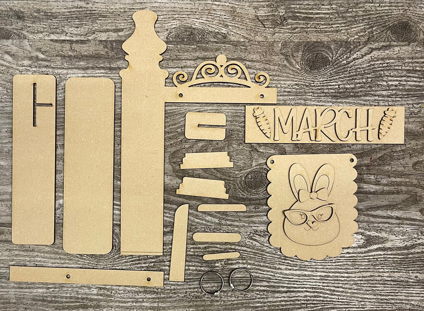 New Stand with Easter Sign unpainted cutouts