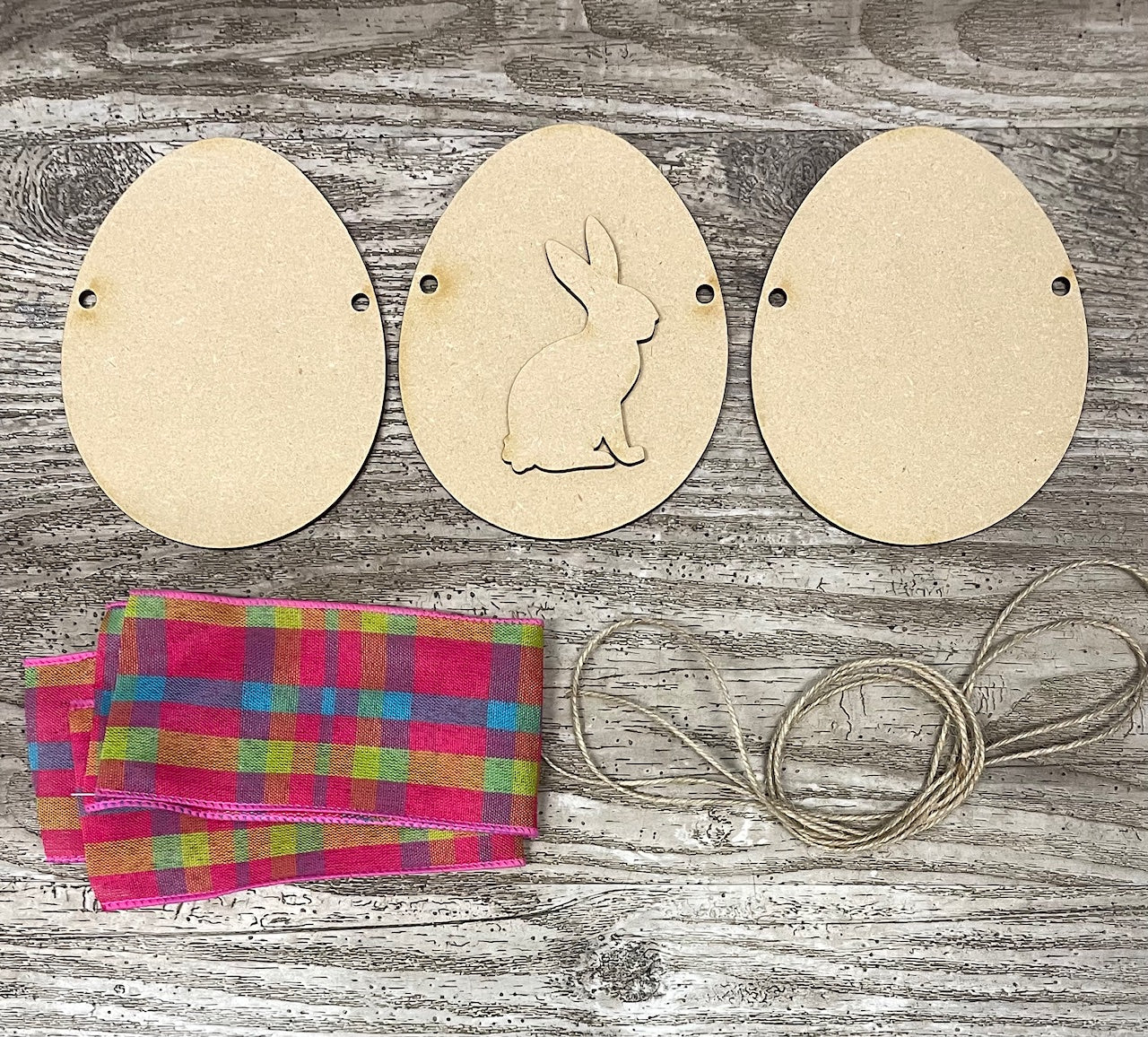 Easter Egg Garland unpainted wood cutouts - ready for you to paint