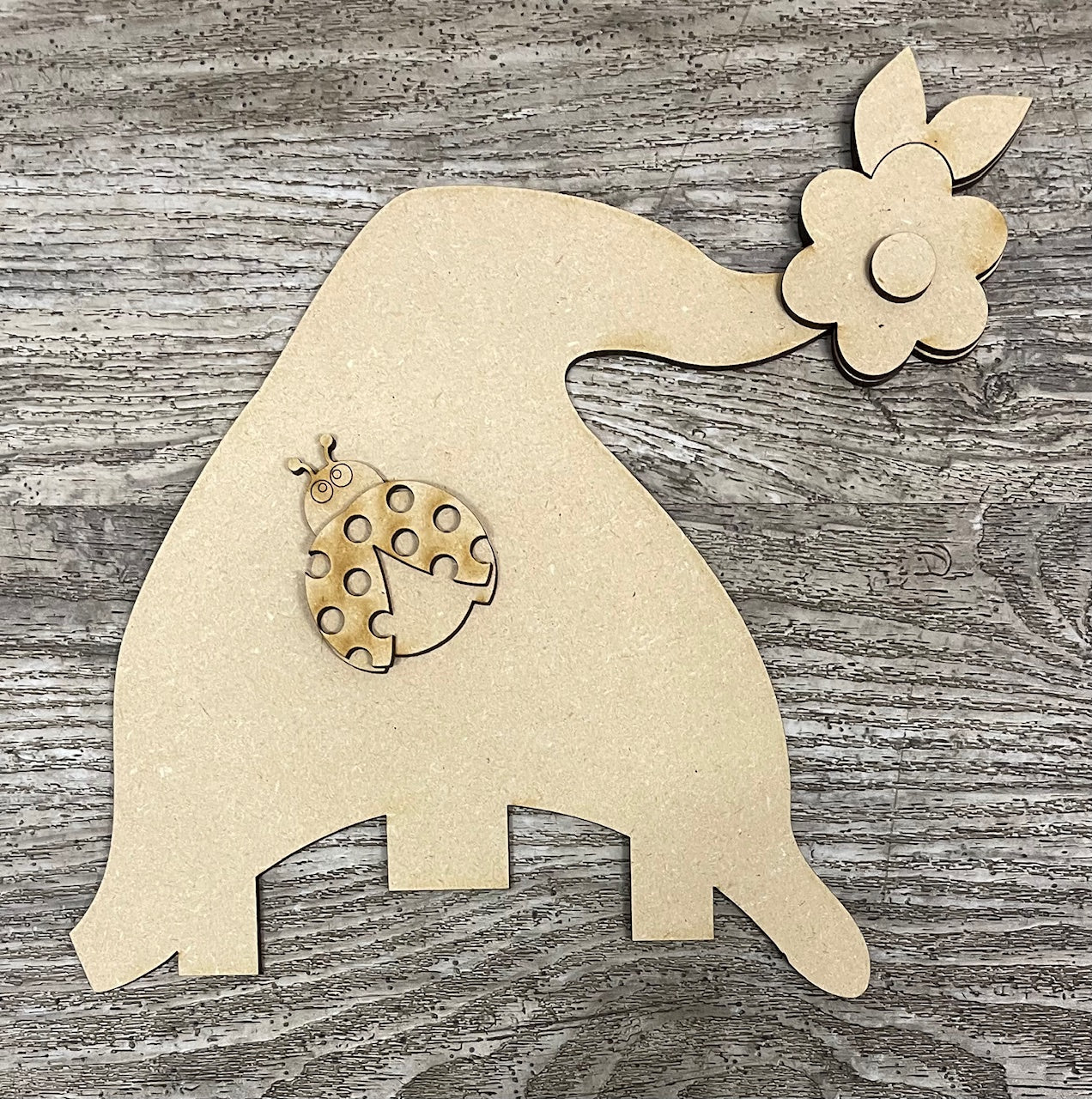 Spring Gnome Changeable Door Sign cutouts - unpainted wooden cutouts, ready for you to paint