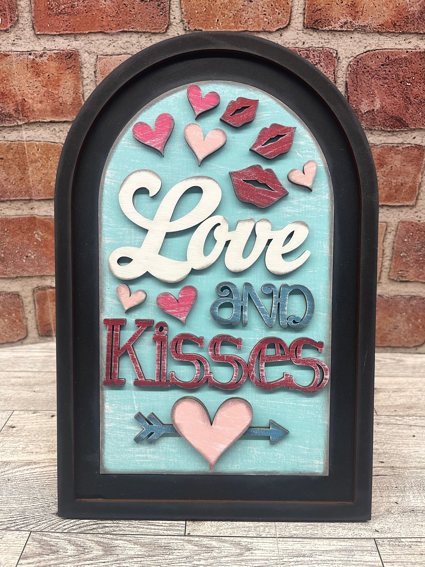 Painted Love and Kisses Arch Insert and Arch Sign included