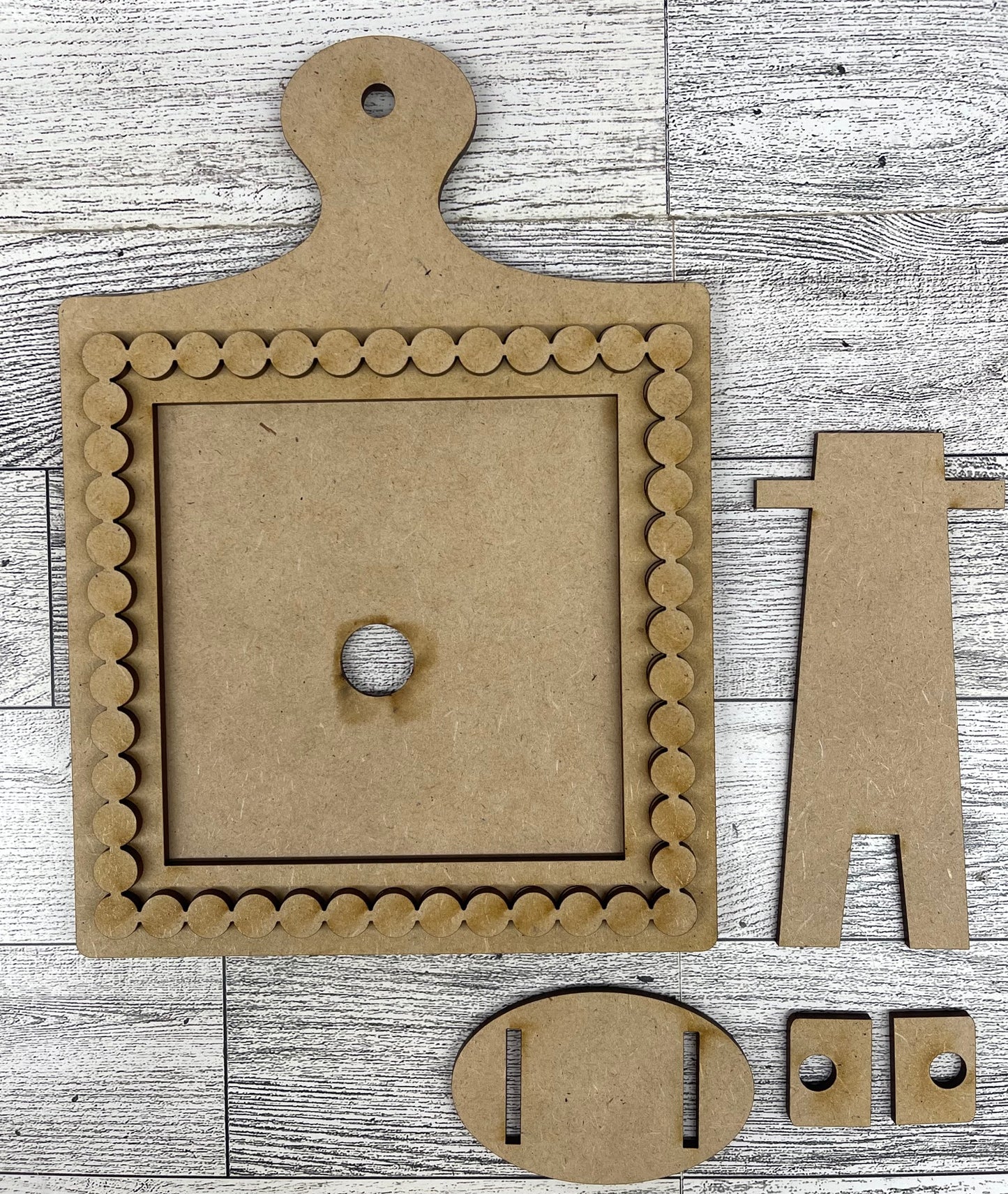 Beaded Frame for Leaning Ladder insert, unpainted wood cutouts, ready for you to paint