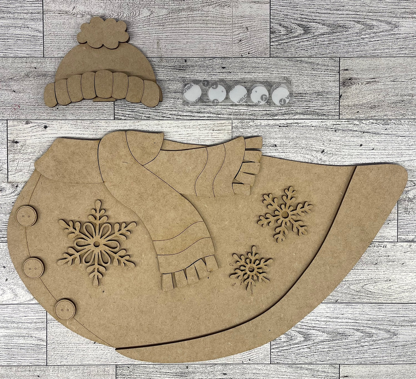 Goose - Winter Outfit Only for Large 22 inch Front Porch Goose Stander - Unpainted wood cutouts ready for you to finish