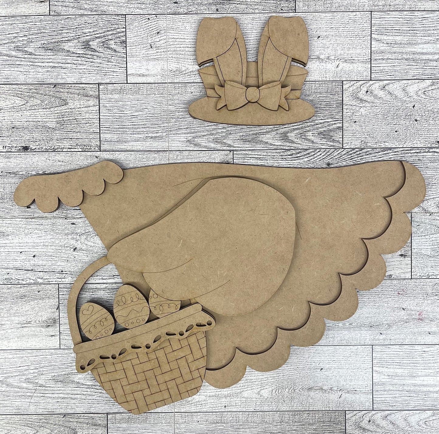 Goose - Easter Outfit Only for Large 22 inch Front Porch Goose Stander - Unpainted wood cutouts ready for you to finish