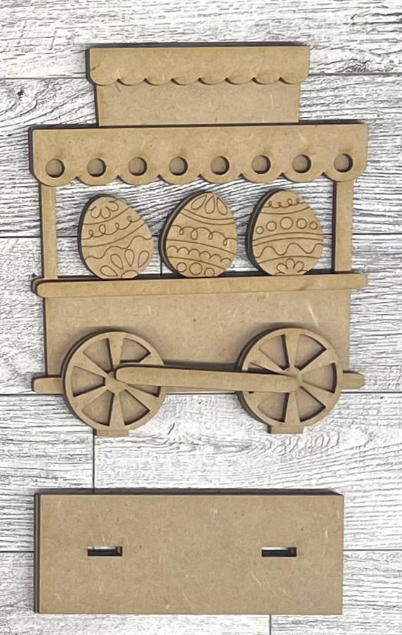 Easter Train - unpainted wood cutouts, ready for you to paint