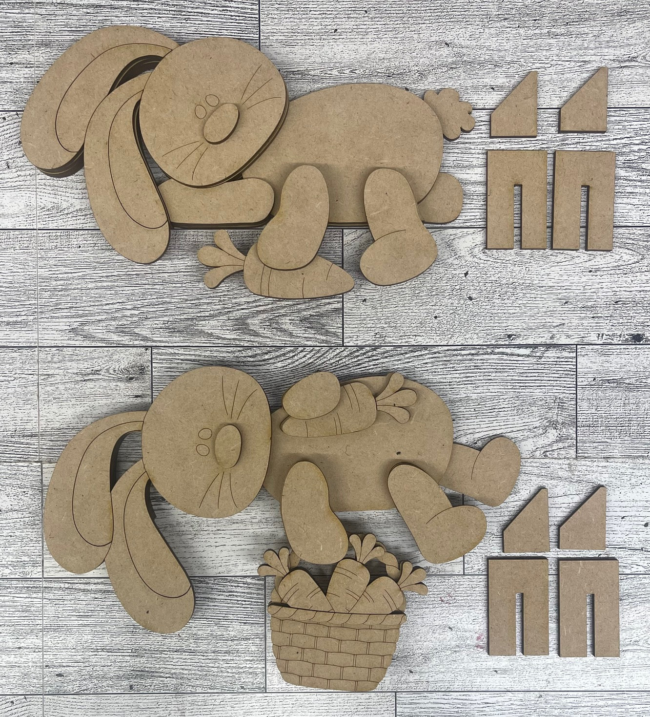 $10.00 Thursday - Floppy Easter Bunny Shelf Sitter Pair - unpainted cutouts ready for you to finish