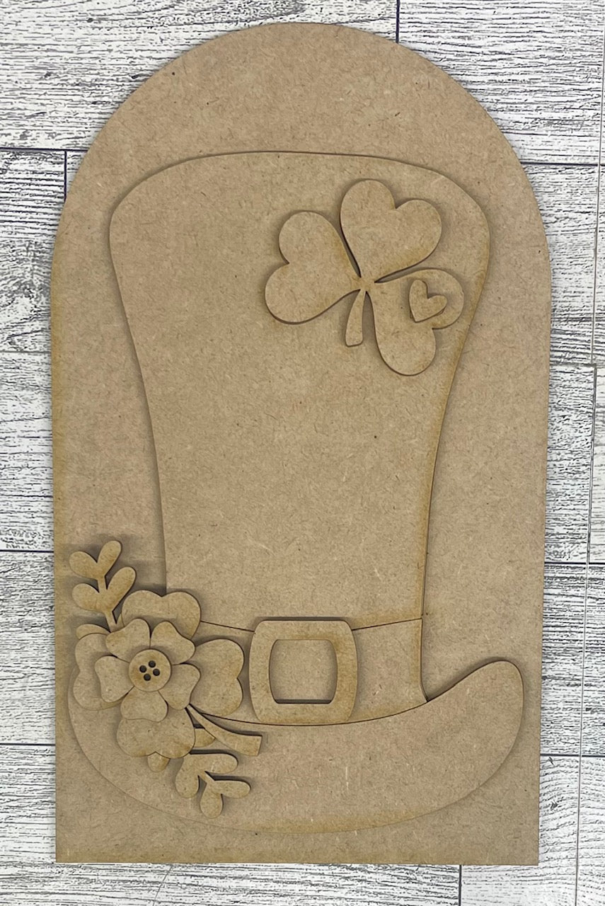 St. Patricks Hat Arch Frame Insert cutouts - unpainted wooden cutouts, ready for you to paint