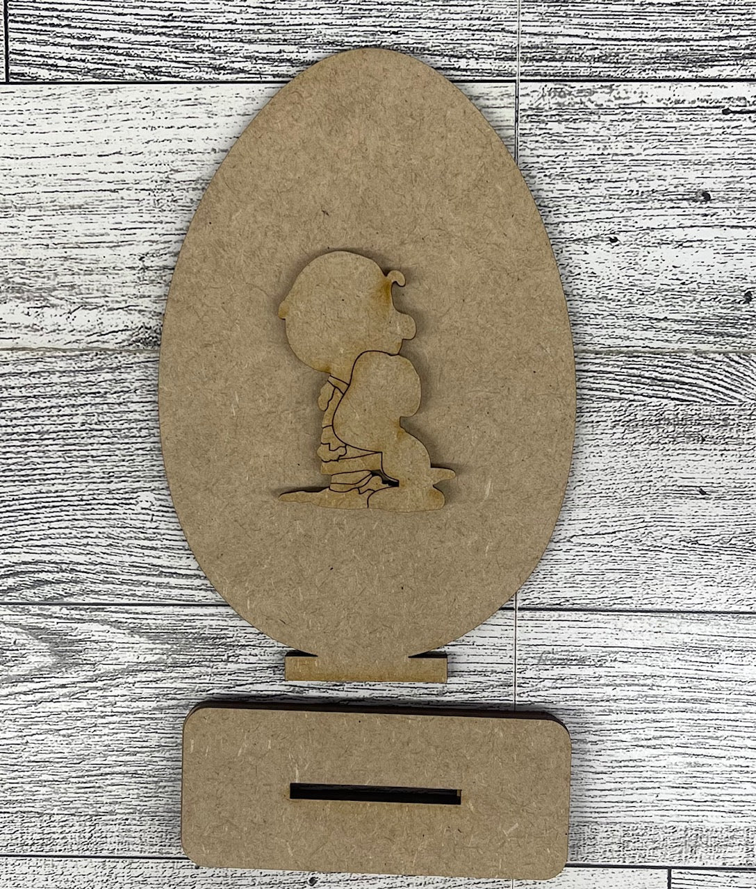 Peanuts Charlie Brown & Snoopy Eggcellent Friends - unpainted wood ready for you to paint