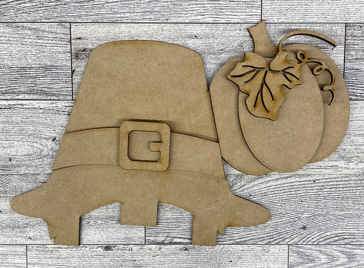 Thanksgiving Gnome Changeable Door Sign cutouts - unpainted wooden cutouts, ready for you to paint