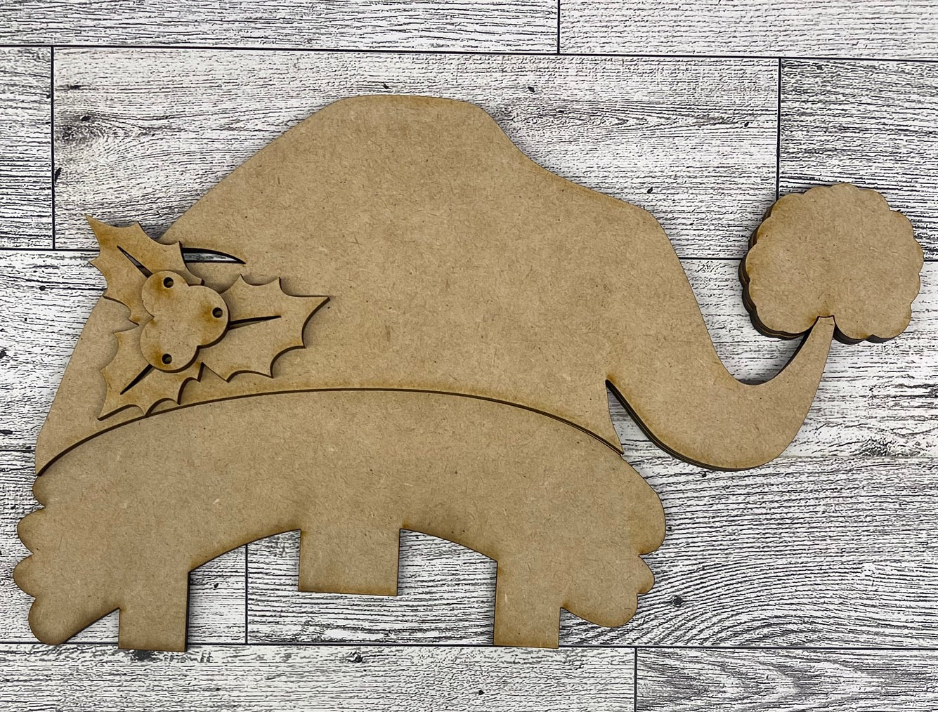 Santa Gnome Changeable Door Sign cutouts - unpainted wooden cutouts, ready for you to paint
