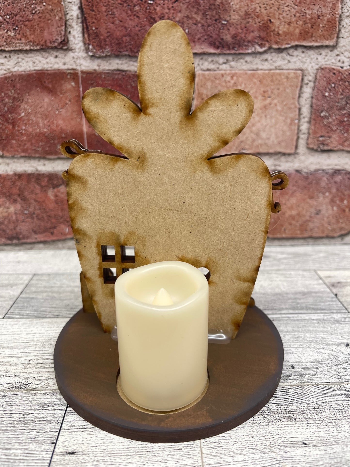 $5.00 Friday - Carrot House with votive - unpainted cutouts ready for you to finish