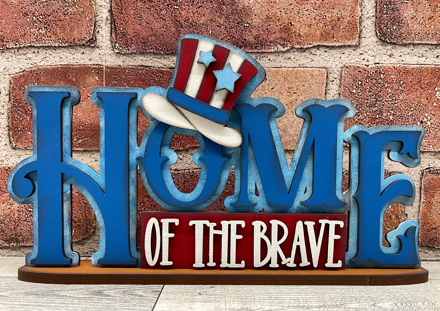 $5.00 Friday - Home of the Brave Stander - unpainted cutouts ready for you to finish