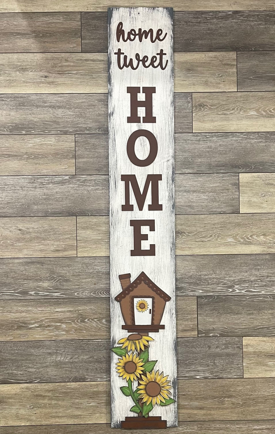 Sunflower Birdhouse changeable standing kit only - wood pieces, unpainted wood cutouts, ready for you to paint, sign backer is not included