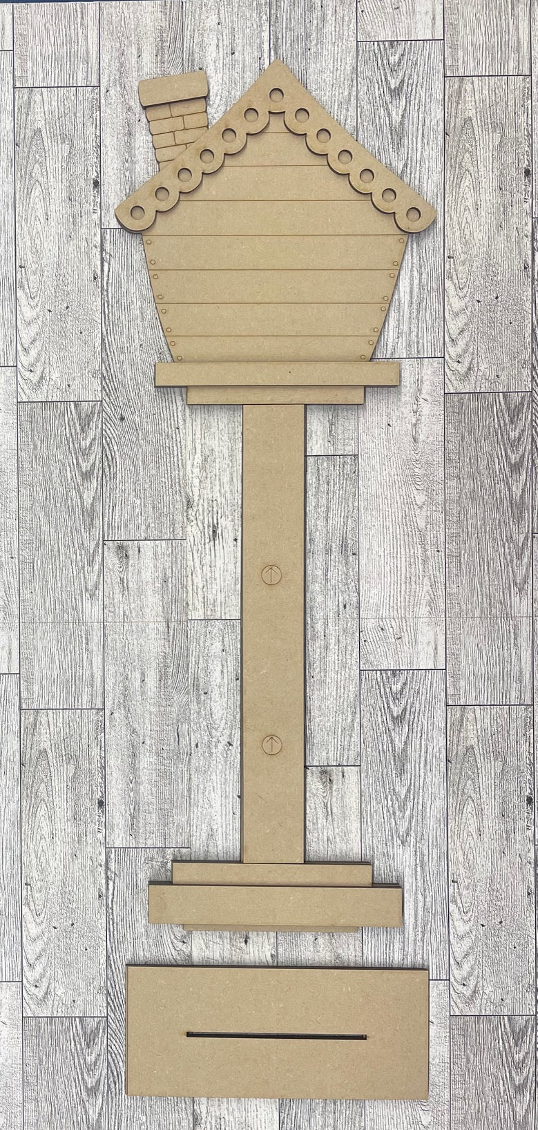 Birdhouse changeable standing kit only - wood pieces, unpainted wood cutouts, ready for you to paint, sign backer is not included