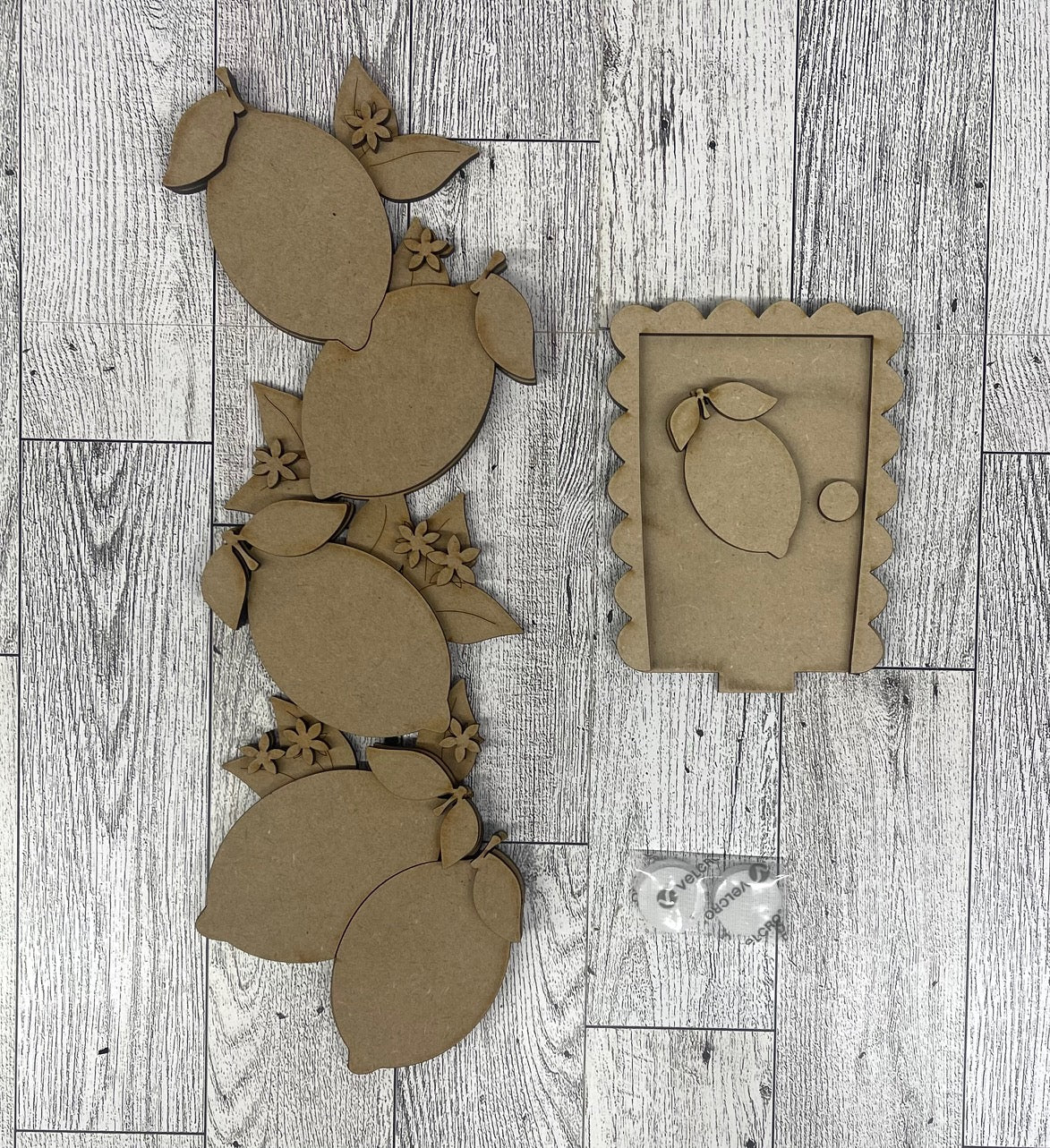 Lemons Birdhouse changeable standing kit only - wood pieces, unpainted wood cutouts, ready for you to paint, sign backer is not included