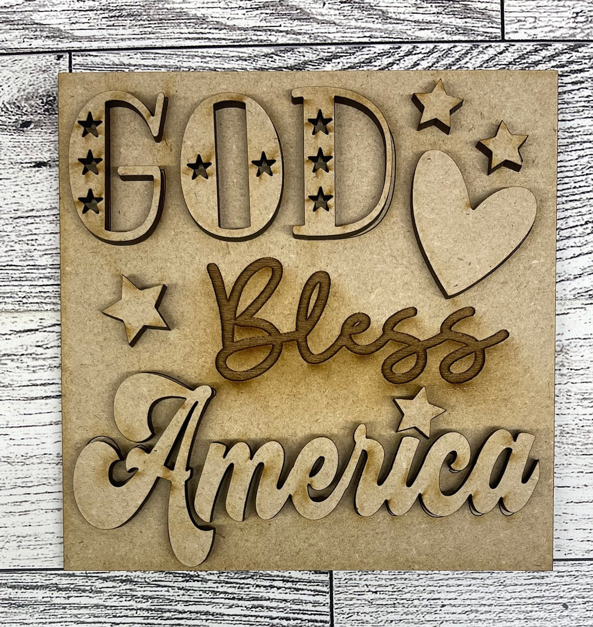 Patriotic Blocks only Kit, DIY Unpainted Wooden Kit, DIY Blocks for Leaning Ladder Kit