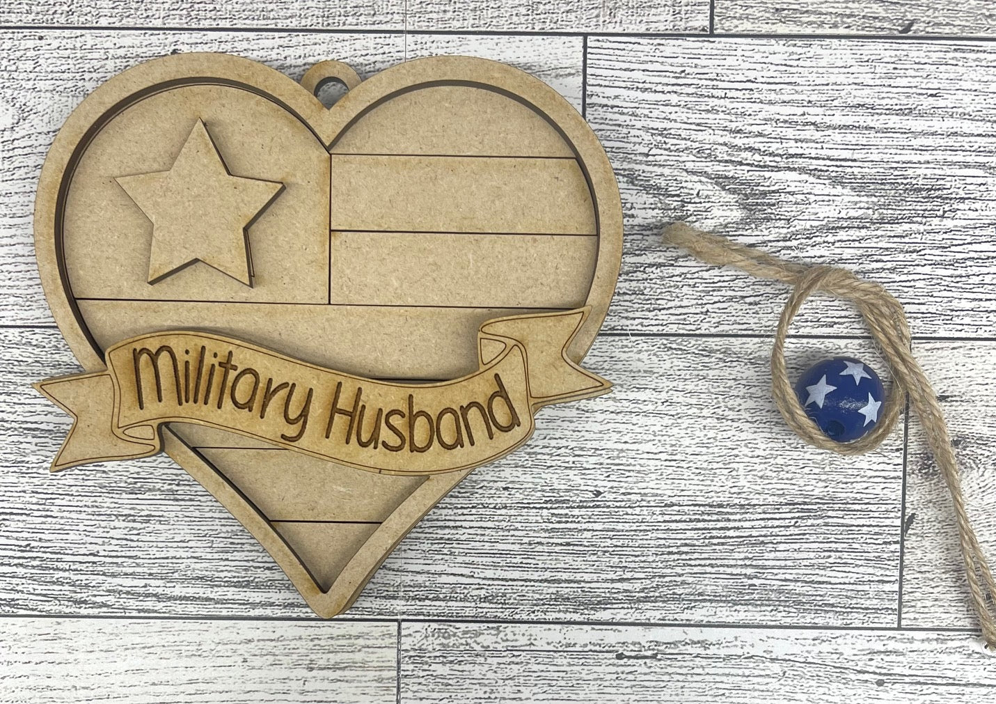 Military Ornament cutouts - unpainted wooden cutouts, ready for you to paint