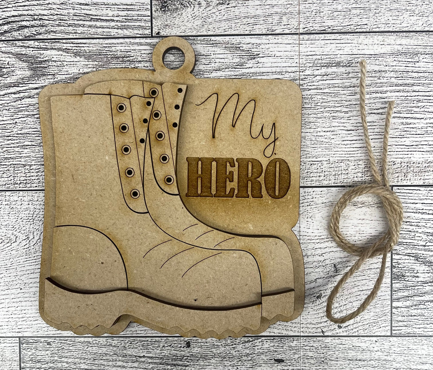 Combat Boots Ornament cutouts - unpainted wooden cutouts, ready for you to paint (Copy)