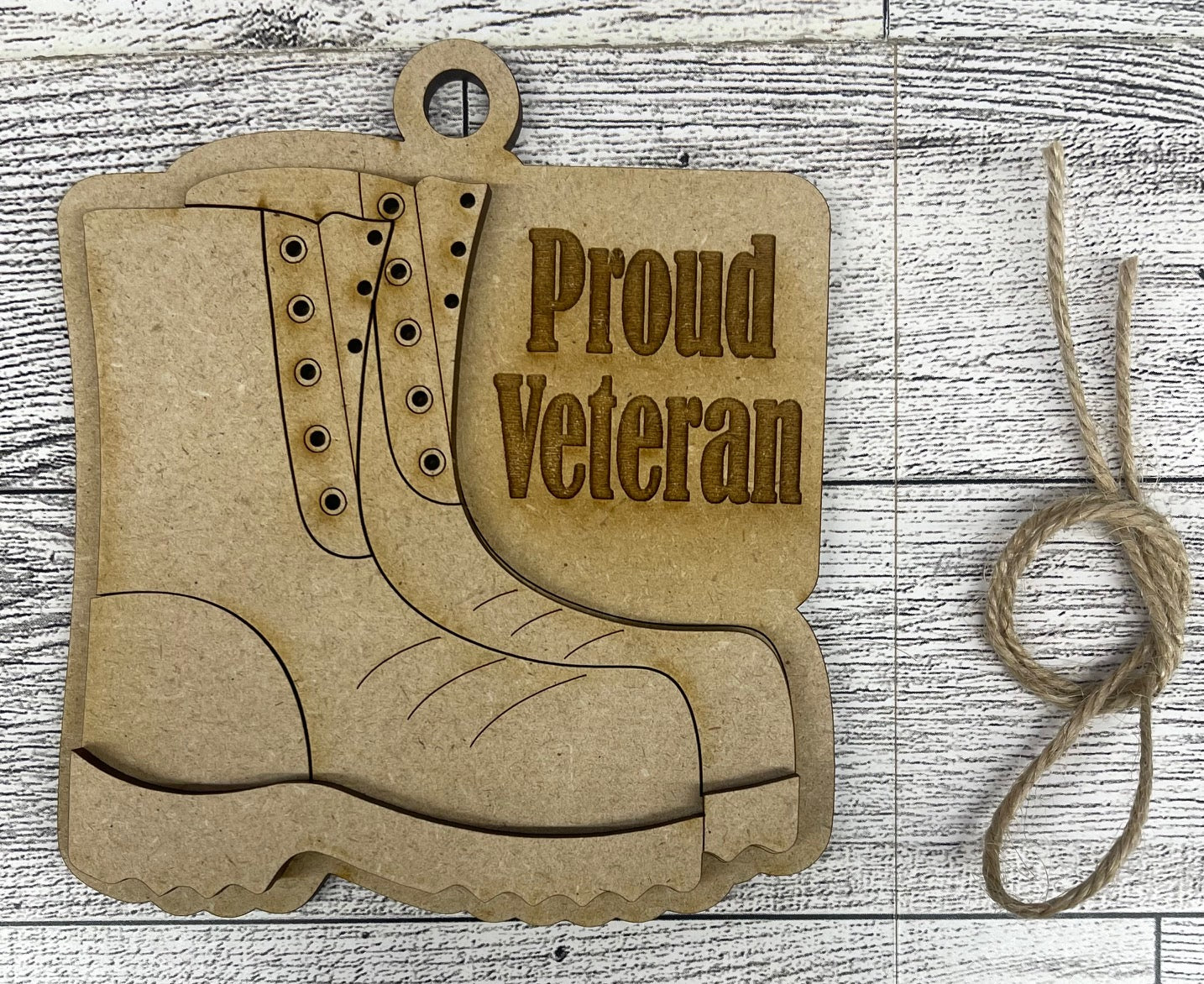 Combat Boots Ornament cutouts - unpainted wooden cutouts, ready for you to paint (Copy)