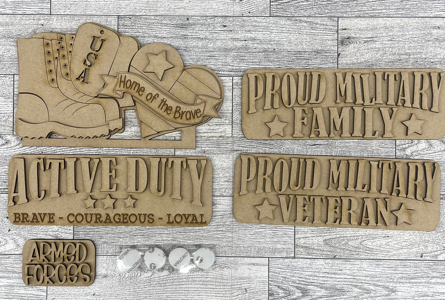 Military Truck Insert cutouts - unpainted wooden cutouts, ready for you to paint