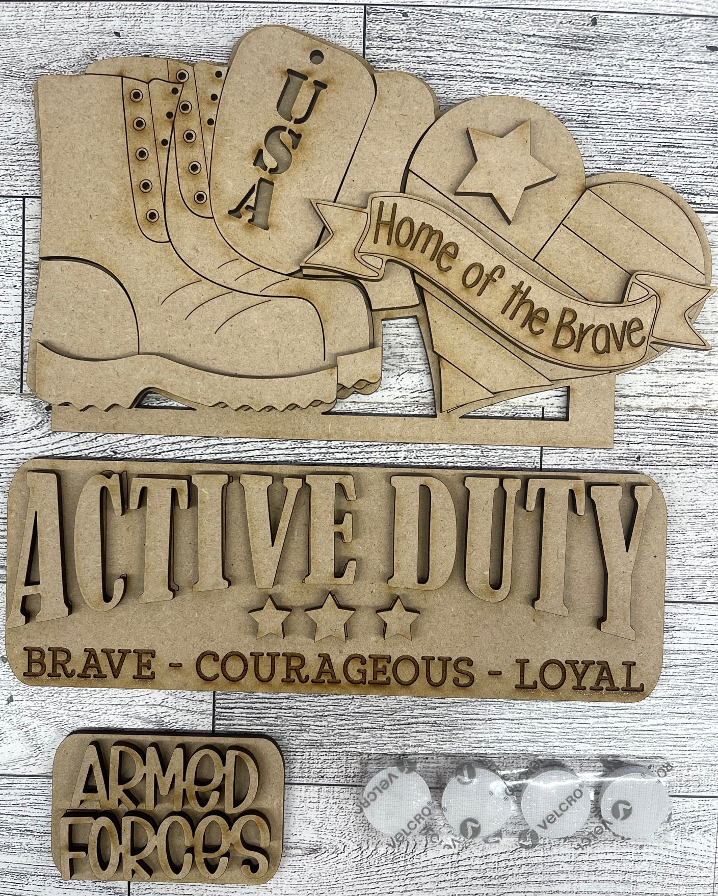 Military Truck Insert cutouts - unpainted wooden cutouts, ready for you to paint