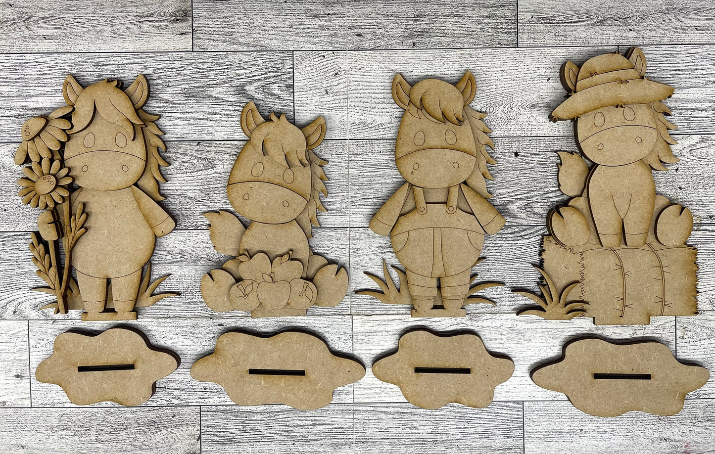 Horse Standers - unpainted wooden cutouts, ready for you to paint