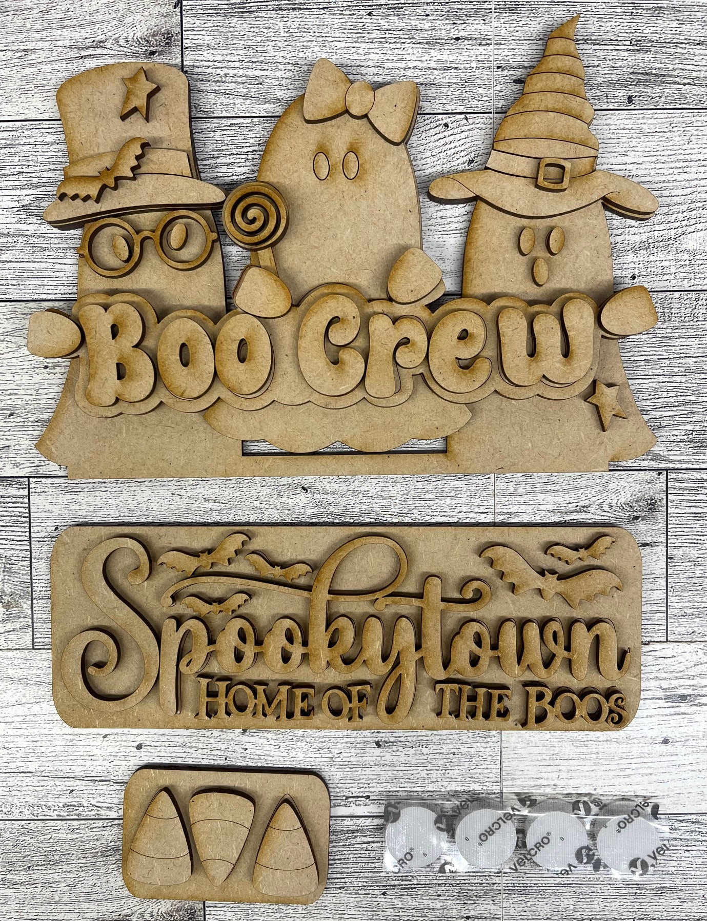 Boo Crew - Halloween Truck Inserts - wood cutouts - unpainted wooden cutouts, ready for you to paint