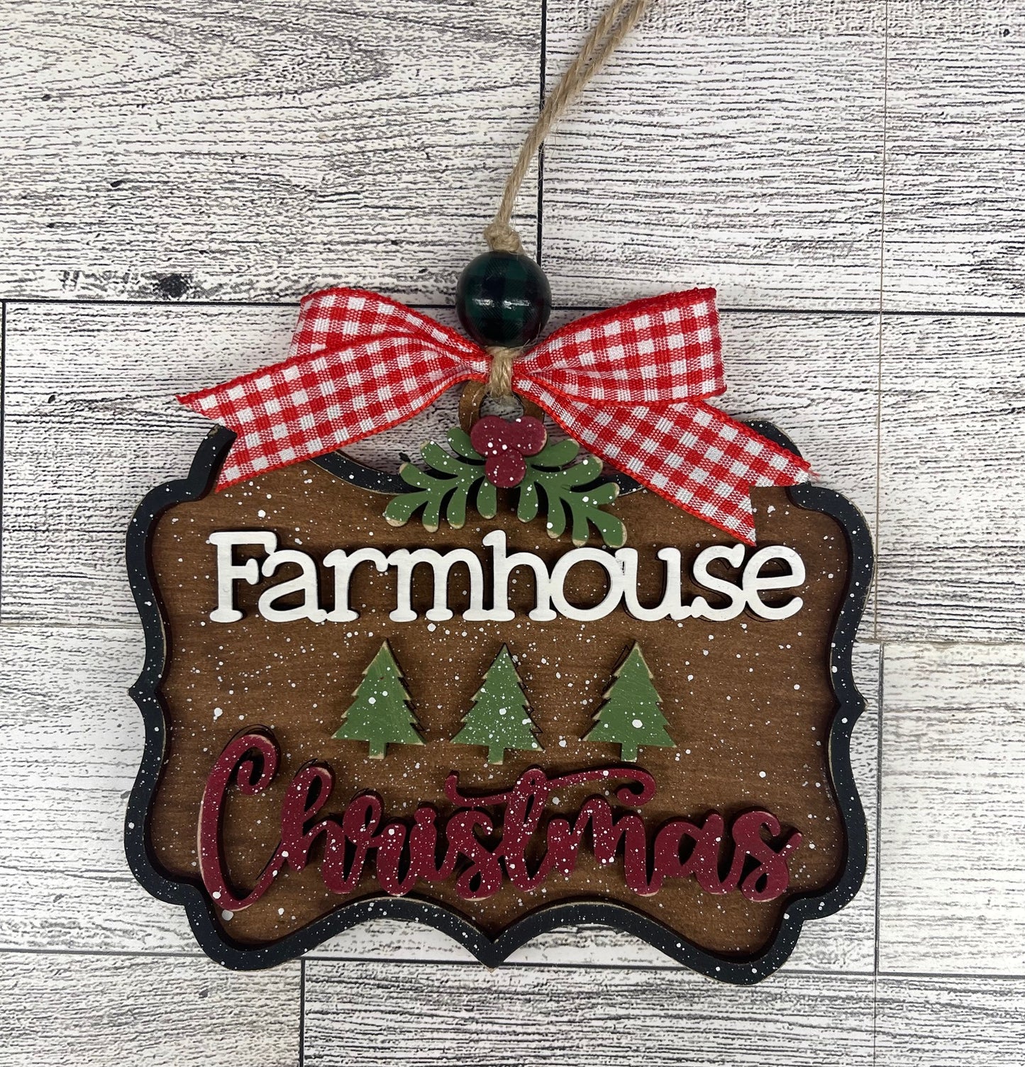 Country Christmas Tree Farm Ornaments unpainted cutouts