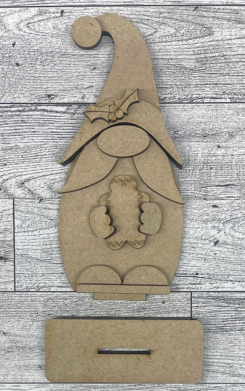 Mini Santa Gnome unpainted cutouts