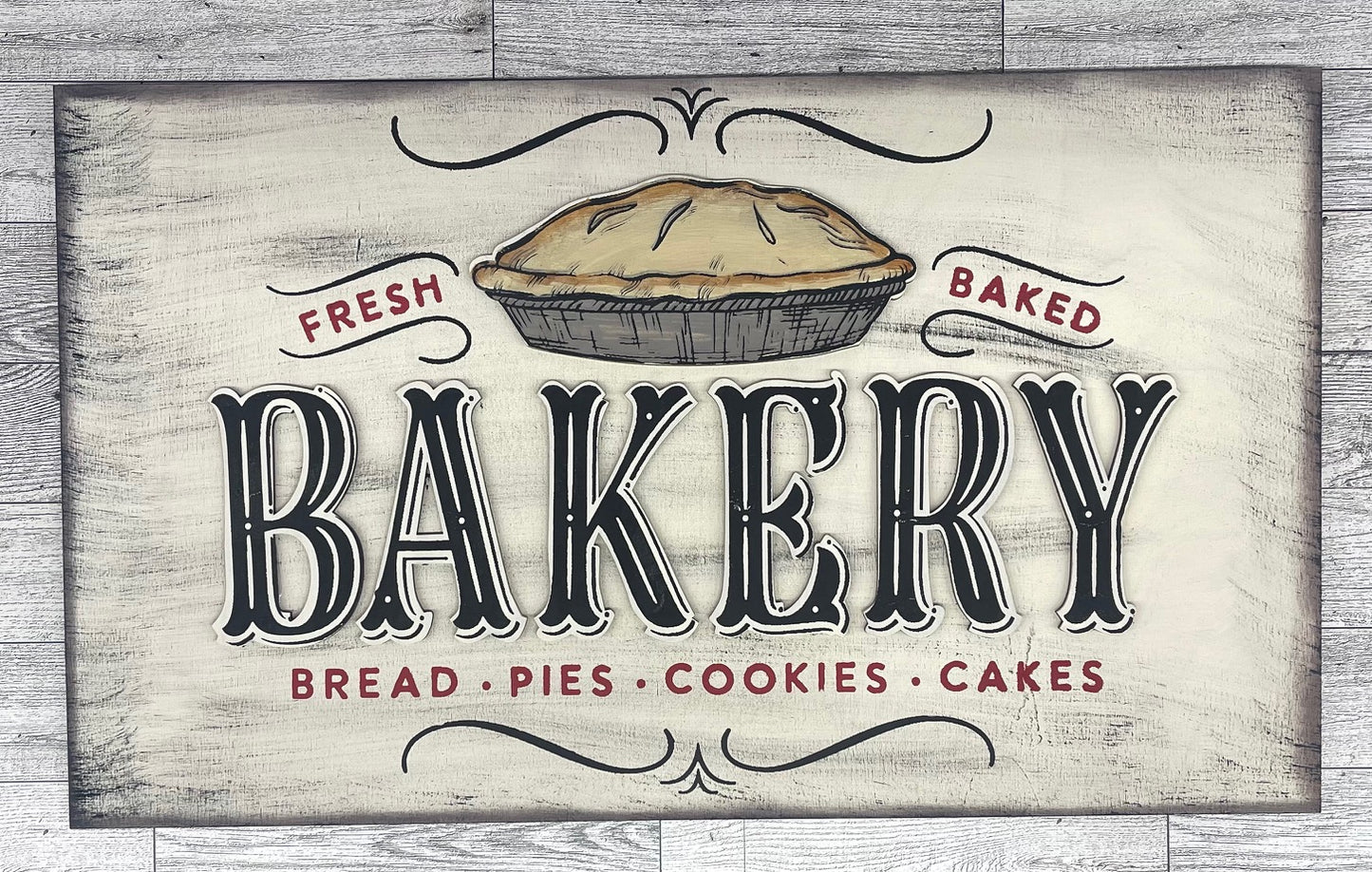 Fresh Baked Bakery sign pieces - Unfinished wooden cutout pieces,