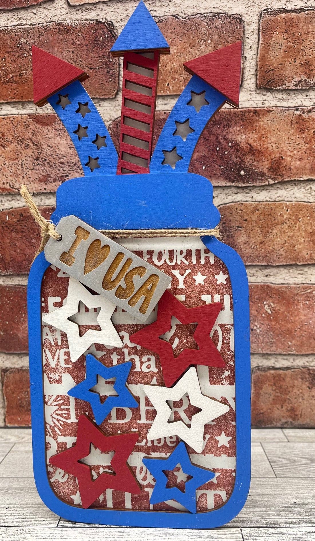 Painted Patriotic Jar