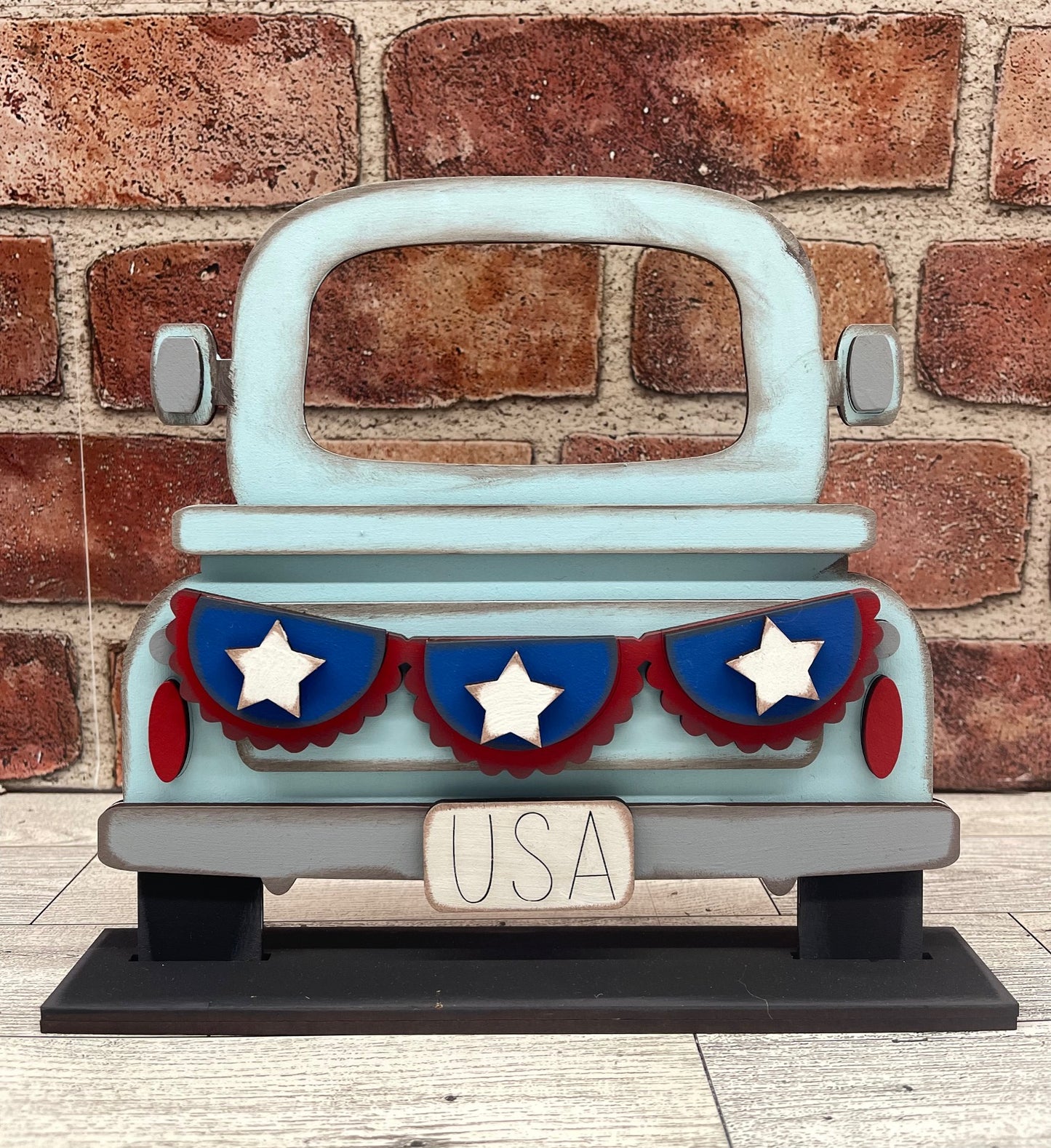 Painted Patriotic Standing Truck