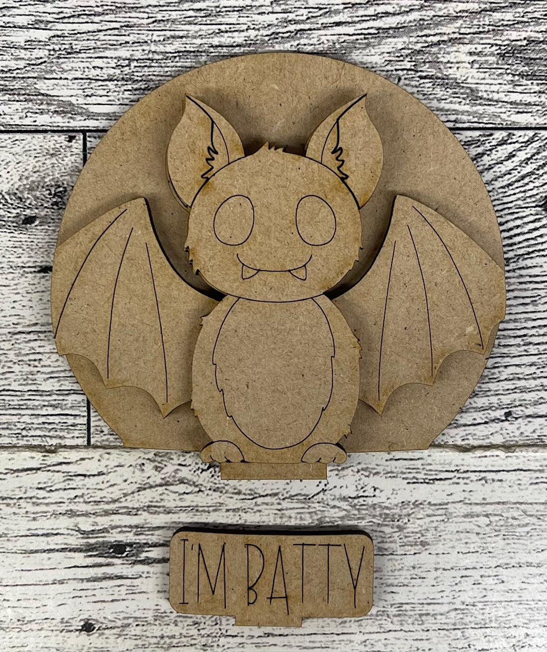 Halloween Bat Globe Insert - unpainted wood cutouts, ready for you to paint