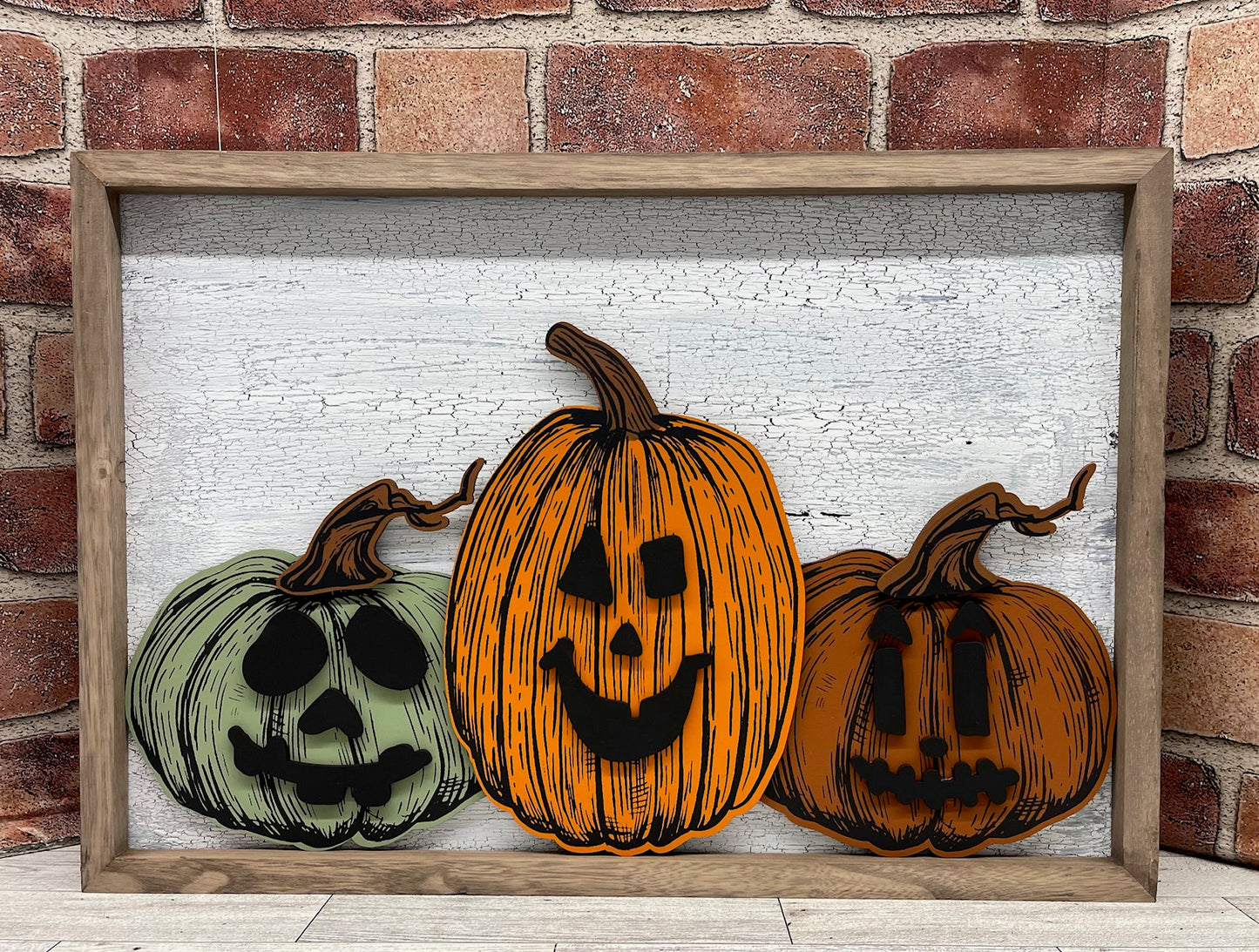 Pumpkin Pals - trio of pumpkins unpainted cutouts