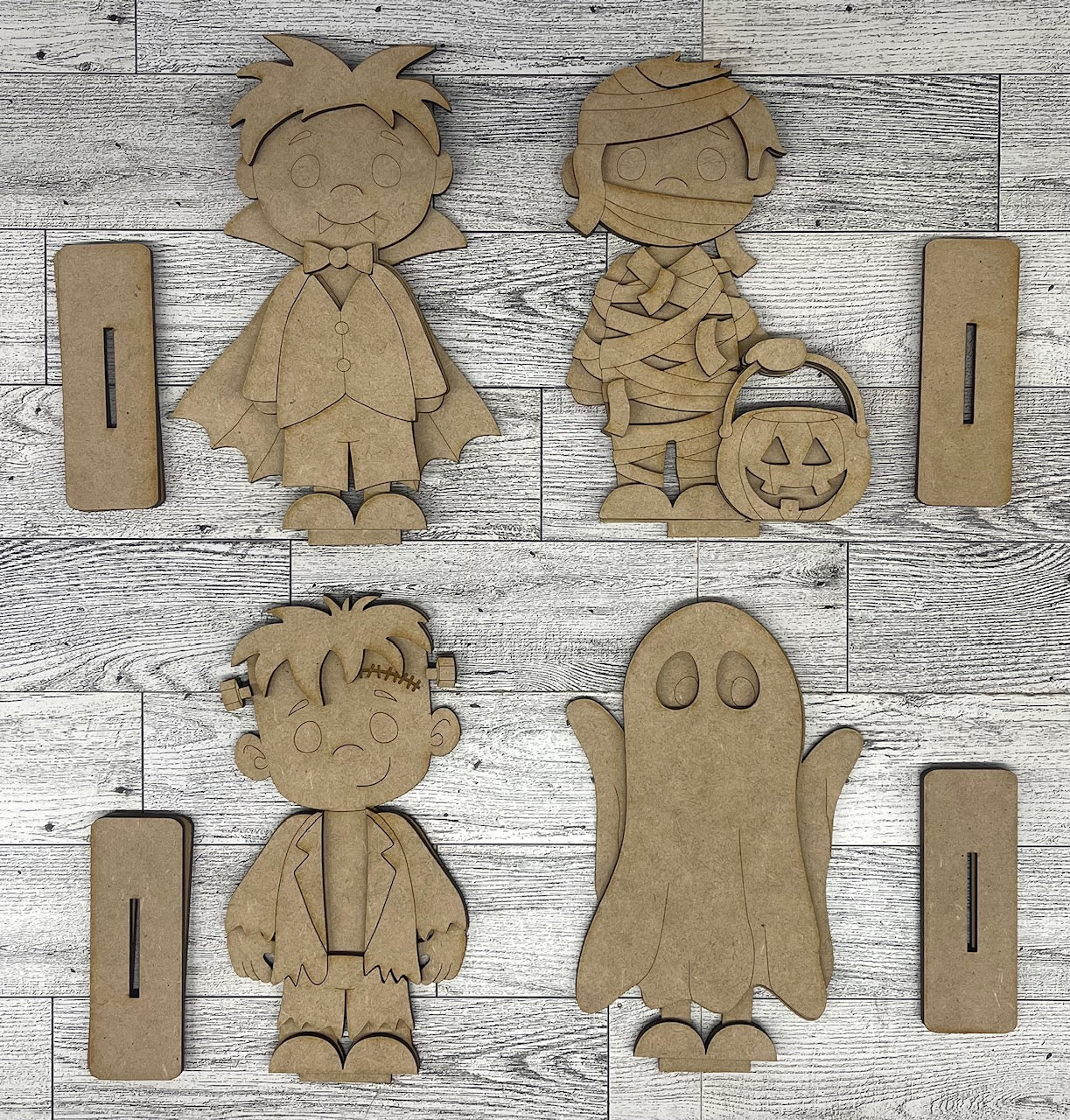Halloween Costume Boy Standers - unpainted cutouts, ready to paint