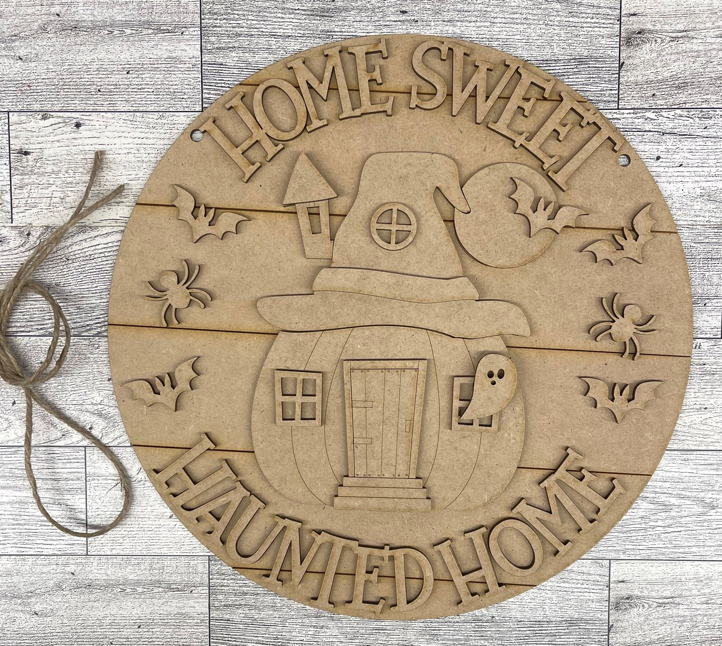 Home Sweet Haunted Home Door Sign - unpainted cutouts