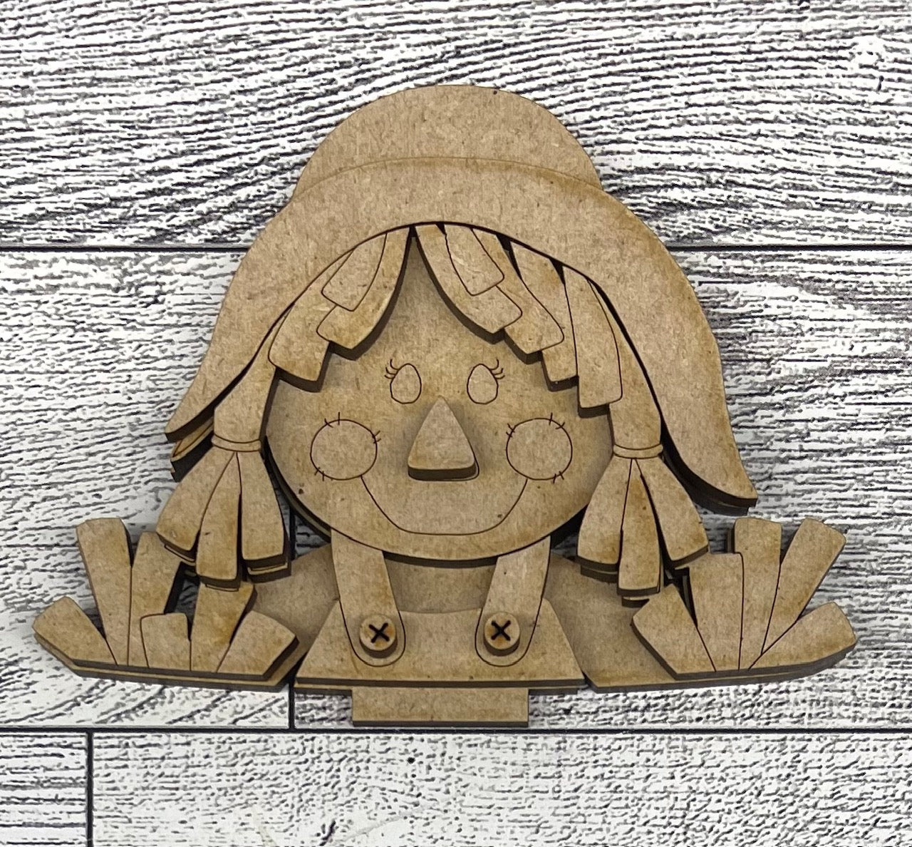 Fall Scarecrow Boy or Girl Basket Insert - unpainted wood cutouts, ready for you to paint