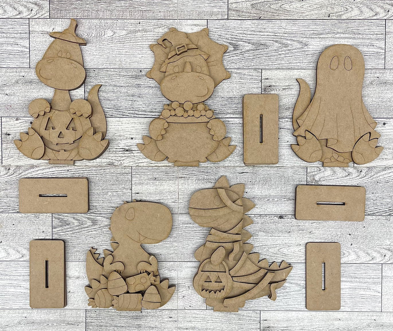 Halloween Dinosaur Standers - unpainted cutouts, ready to paint